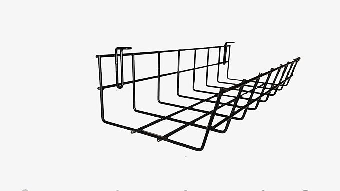 Under Desk Cable Organizer 14 Inch Wire Tray | Table Cord Management Basket | Desk Cable Raceway (2 Pack)