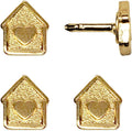 Mini House Push Pins - Gold House Pins - for Cork Board, Maps, or Lapel Pin Use - Designed in USA - Set of 4