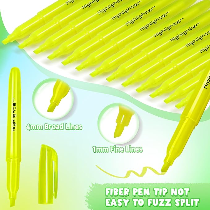 Tcevily 360 Pieces Highlighter Bulk Assorted Colors Highlighter Markers Chisel Tip Highlighter Pens for School Classroom Office (360)