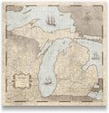 Push Pin Michigan Map Board - With Push Pins to Mark Michigan Travel - Handmade in Ohio, USA - Design: Rustic Vintage