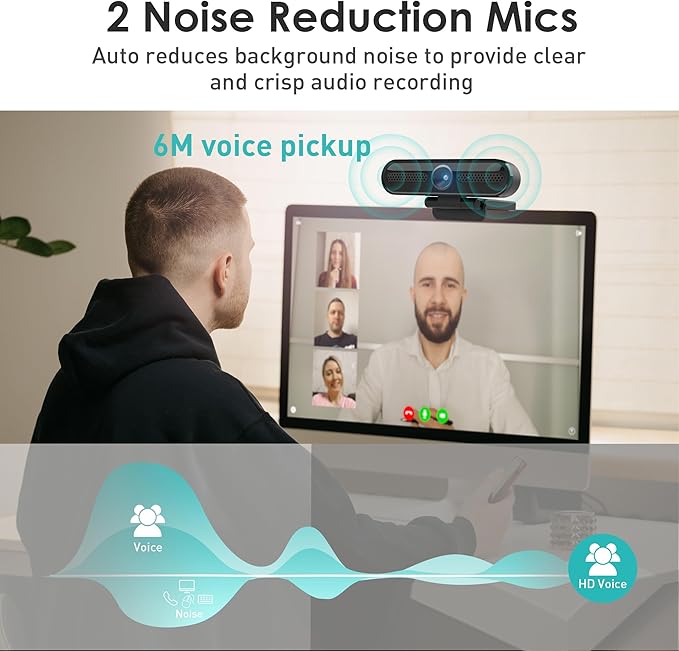 saylas 2K Webcam with Microphone, 78°FOV FHD Streaming Camera with 2K/30fps, 1080P/60fps, Privacy Cover, Plug & Play USB Web Cam, Autofocus, Webcam for PC, Computer Web Camera for Laptop, Mac, Zoom