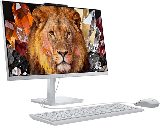 Lenovo A100 23.8" FHD All-in-One PC, Intel 4-Core CPU, 16GB RAM, 512GB SSD, Webcam, Wi-Fi 6/Bluetooth, RJ-45, Keyboard & Mouse, Perfect for Multi-User Home/Office/Online Learning, Windows 11,LE Bundle