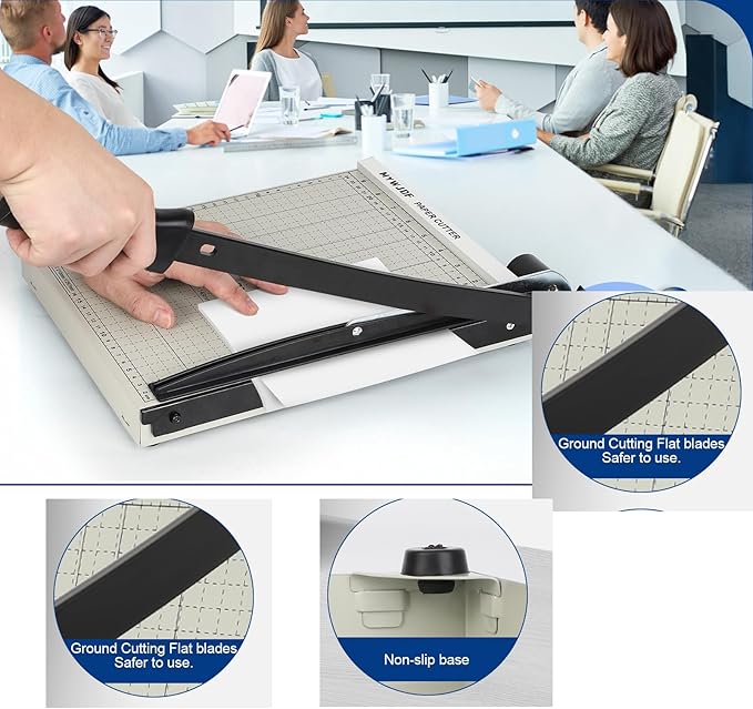 Paper cutterGuillotine Paper Cutter：Guillotine Paper Cutter Accurate Cutting with Safety Guard,8 Sheets Capacity,Magnetic Guide,Heavy Duty Metal Base, Perfect for Cardstock,Cardboard,Vinyl,Crafts
