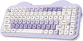YUNZII C75 Wireless Mechanical Keyboard,75% Layout, Hot-Swappable NKRO,BT5.0/2.4G/USB-C Mode,Dye-Sub PBT MOA Keycaps,RGB Gasket Mount,Cute Cake Design for Mac/Win/Gaming (Purple, Candy Switch)