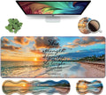 Ergonomic Keyboard Wrist Rest & Mouse Pad Wrist Rest Set, Large XXL Gaming Desk Mat 31.5"x 11.8", Non-Slip Base, Memory Foam, Easy Typing Pain Relief for Office & Home, Bible Verses Proverbs 31:25
