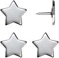 Big Star Push Pins - Silver Star Pins - for Cork Board, Maps, or Lapel Pin Use - Designed in USA - Set of 4