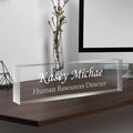 SalaGraphics Custom Engraved Acrylic Name Plates for Desks, Office Desk Plate Personalized, Decor Nameplate, Nurse Manager Employee Teacher Appreciation Gifts, Accessories (Flowers H)