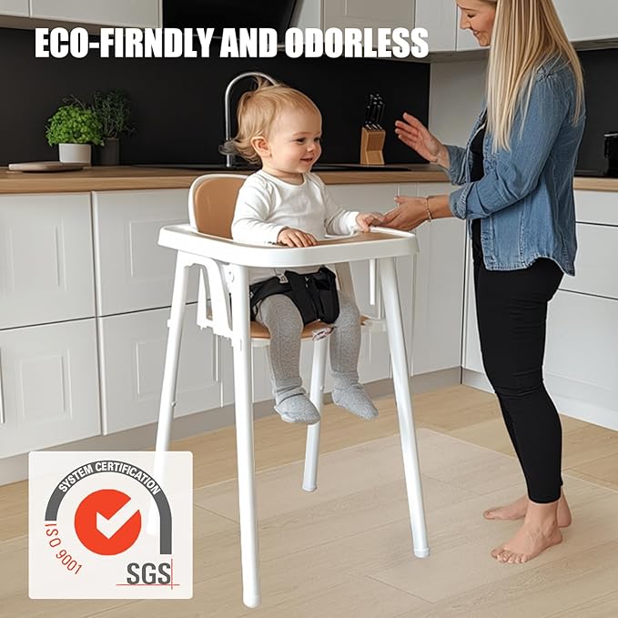 Tydle Chair Mat for Hard Floors, 48" x 60" Chair Mat for Hardwood Floor, Non-Slip Computer Under Desk Plastic Floor Mat for Work Gaming Chairs, Vinyl Hard Floor Protector for Home Office (Clear)