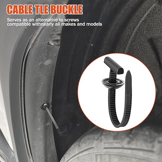 220 PCS 2026 New Upgrade Nylon Universal Cable Tie Buckle, with Clear Storage Box, Double-Sided Style Cable Tie Buckle, 5.91IN Extended Length Zip Tie for Car Repair (Fender, Bumper, Trunk Liner)