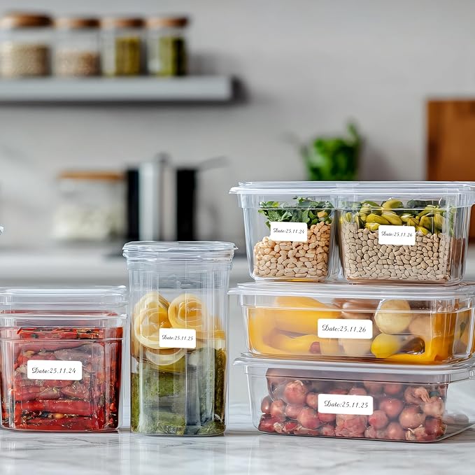 1000 Blank Removable Labels, Blank Removable Freezer Labels Water Oil Resistant with Perforation Line for Food Containers Jars Pantry Organization (Each Measures 1x 3 Inch)