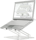 Urmust Adjustable Laptop Stand for Desk Aluminum Computer Stand for Laptop Riser Holder Notebook Stand Compatible with MacBook Air Pro Ultrabook All Laptops 11-17 inch (Silver)