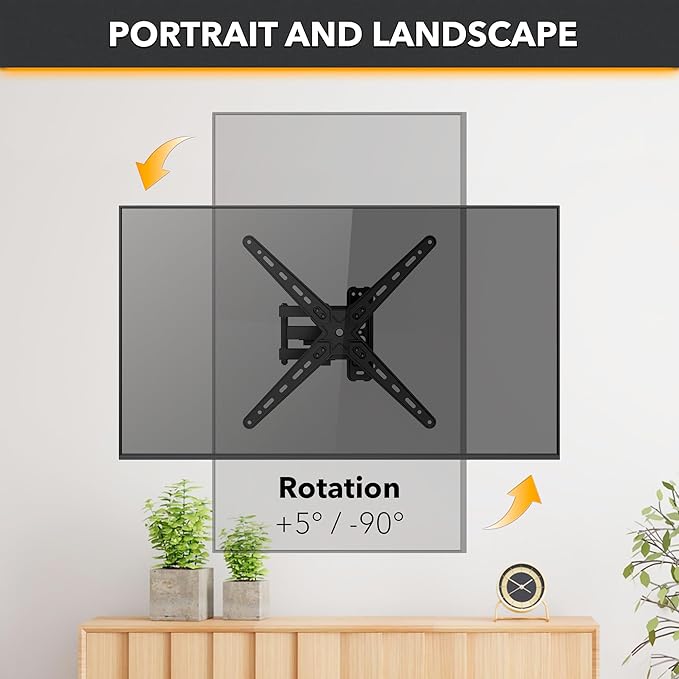 CondoMounts TVA8044 Full Motion TV Wall Mount for 13"–55" Screens | Articulating TV Wall Mount with Swivel Arm | Max VESA 400x400mm, Holds 55lbs | Black