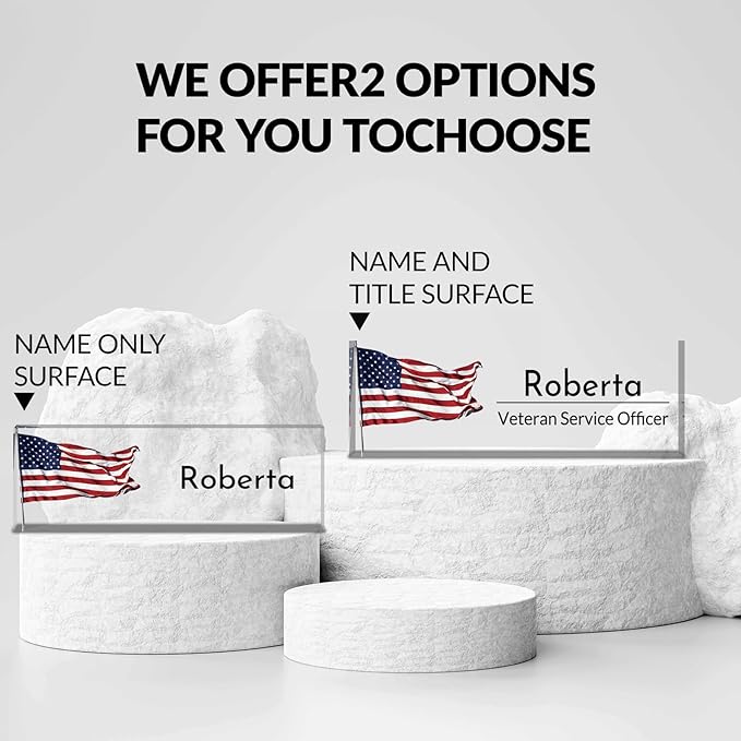 Desk Name Plate Personalized, Custom Name Plate for Desk, Acrylic Desktop Accessories, Office Gift & Decor for Women Men, Teacher Nurse Boss Employee Appreciation Gifts