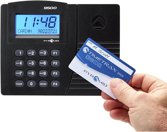 Pyramid Time Systems - TimeTrax Elite Automated Proximity Time and Attendance with Pyramid TTPROXEX Time Clock System with Software Download, Windows Compatible - No Touch Employee Punch in - Black