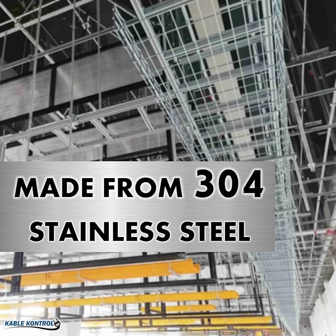 Kable Kontrol Stainless Steel Raidian Connector – Splice Connection Hardware - Wire Mesh Tray Cable Management Rack Cable Basket, NEC Approved for Network, Fiber Optic, Cabling Accessory