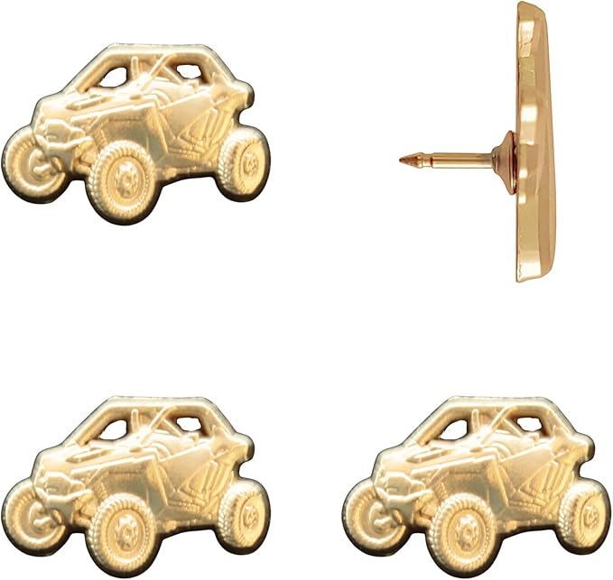 UTV Push Pins - Gold Off-Road Vehicle Map Pins for Cork Boards, Maps, or Lapel Use - Designed in USA - Set of 4
