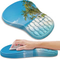 YIWEI Ergonomic Mouse Pad with Wrist Rest - Comfortable Office Mousepad with Memory Foam Wrist Support for Carpal Tunnel Relief, Mouse Pads with Non-Slip Base for Gaming and Home (Beach-2)