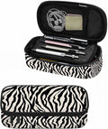 Zebra Stripes Pencil Case Organizer White Black Stripe Animal Fur Stationery Box Makeup Box School Supply for Boy Girl Men Women
