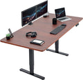 VIVO Electric 71 x 36 in Dual Motor Sit Stand Desk, Memory Height Adjustment, 2B Series, Dark Walnut Top Black Frame, DESK-KIT-2B7D-36
