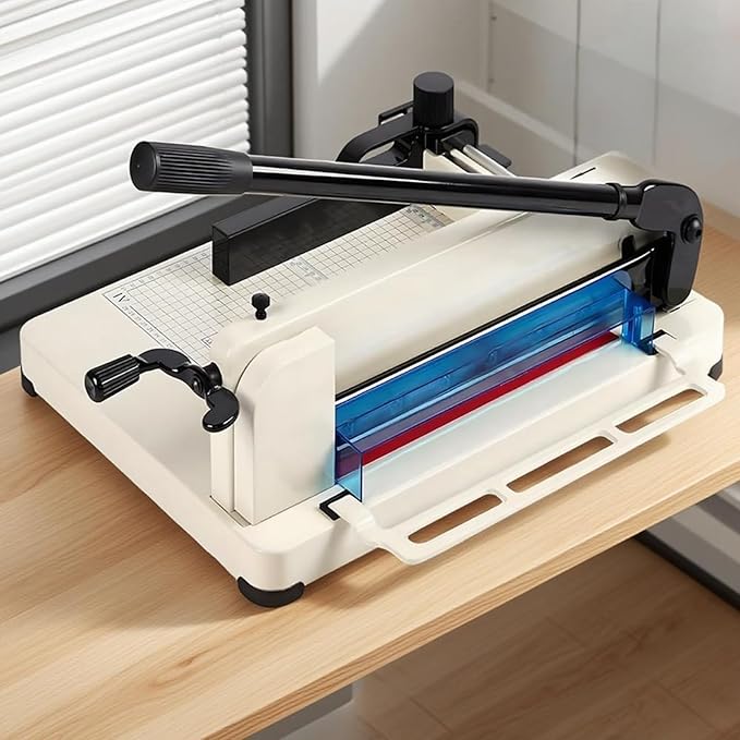 Heavy Duty Guillotine Paper Cutter 12'', 400 Sheets Capacity Paper Trimmer for Cutting Paper, Leather, PVC, Non-Woven Fabrics
