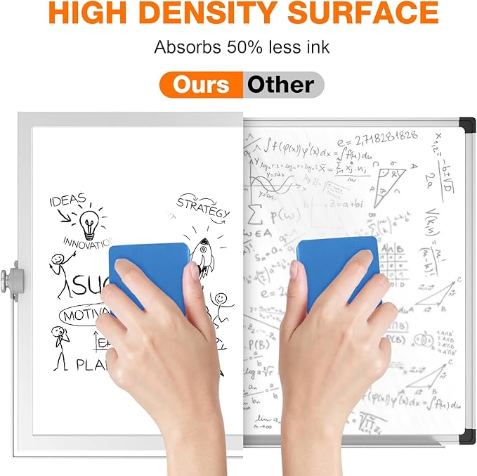 Dry Erase White Board, 16" x 12" Magnetic Desktop Whiteboard with Stand, Dry Eease Board Mini Easel Double Sided on Table Top with Holder for Kids Drawing, Teacher Instruction