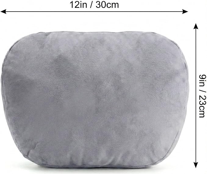 2PCS Car Pillow for Car Neck Pillow for Driving Seat Lumbar Support Soft Cushion with Extra Filling Accessories Back Support for Travel Nap and Trips Sleeping(Grey, Head)