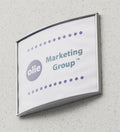 Silver Curved Design Door Sign with Non-Glare Lens for Displaying 6 x 7-1/2-Inch Graphics, 6-1/4 x 8 x 7/8-Inch, Vertical Or Horizontal Display - Sold in Sets of 5