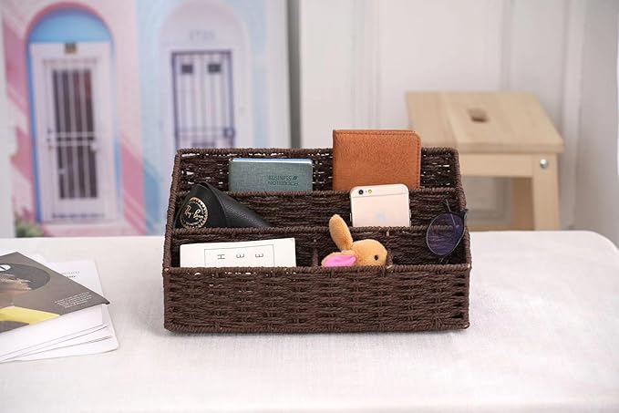 Mail Organizer Countertop, Mail Organizer, Mail Sorters, Magazine File Holder, Desk Organizer and Accessories, Dark Brown