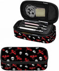 Skull Dragon Pencil Case Dead Black Red Animal Pencil Bag Pen Markers Pouch Holder Organizer for Office Clerks