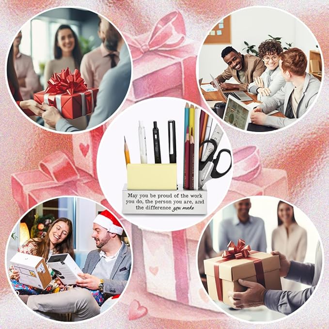 May You Be Proud of The Work You Do Gift, Thank You Appreciation Pen Holder for Coworker, Employee, Boss, or Team Leader, Inspirational Desk Organizer for Office, Metal Pencil Holder YCP76