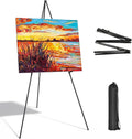 Display Black Easel Stand for Wedding Sign, Artist Instant Tripod Collapsible Portable Floor Easel for Posters, 63" Adjustable Easy Folding Metal Stand for Display Show, Arts, Painting