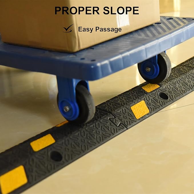 OrangeStar 6 Pack 17" Cable Protector Cover Ramps, 1-Channel Floor Protective Wire Cord Ramp, Heavy Duty Driveway Speed Bump