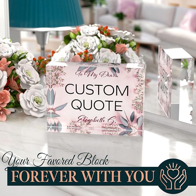 Custom Acrylic Sign Personalized, Custom Desk Name Plate, 18 Styles, (5"x7"), With Gift Box, USA Made by Acryluxe. (Glowing)