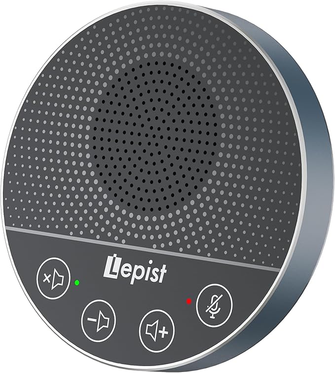 CMOCIIY USB Speakerphone,Conference Microphone for Home Office, Omnidirectional Desktop PC Speaker with 360° Voice Pickup, Noise Cancelling, Plug & Play for Zoom/Teams/Skype, Webinar,Online Classes