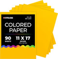 Hygloss Yellow Colored Paper - 24 lb, 89 GSM, Acid-Free, Fade-Resistant, 11x17-Inch Ledger Size Color Copy Paper, 90 Sheets