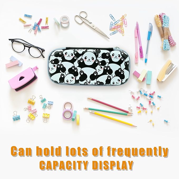 Panda Pencil Case Zip Pencil Box Multi Pouch Holder Desk Organizer For Boys Girls School Office