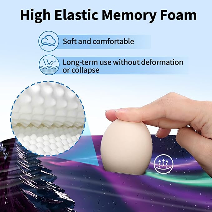 YIWEI Ergonomic Mouse Pad with Wrist Support - Gel Memory Foam Mouse Mat for Computer Keyboard & Laptop - Non-Slip Base, Pain Relief for Home Office & Gaming - Aurora/Northern Lights