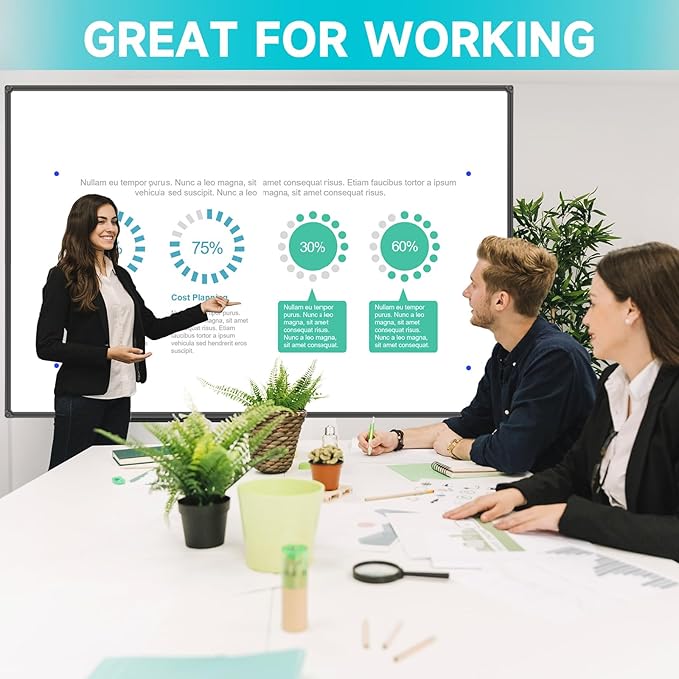 JILoffice Large Magnetic White Board, Dry Erase Board 72 x 48 Inch, Black Aluminum Frame Wall Mounted Board for Office Home and School