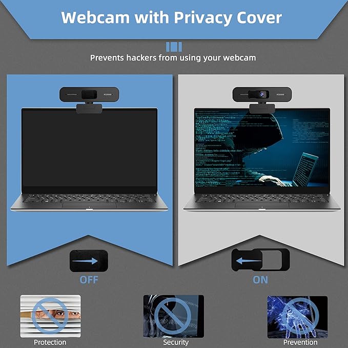NexiGo N940P 2K Zoomable Webcam with Remote and Software Controls, Sony Sensor, 1080P@60FPS, 3X Zoom in, Dual Stereo Microphone for Zoom/Skype/Teams/Webex (Black) (Renewed)