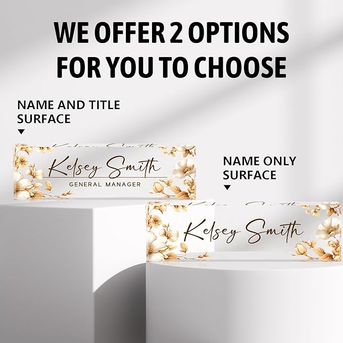 Custom Desk Name Plate Personalized, Acrylic Name Plate for Desk, Office Desk Decor for Women and Men, Employee Appreciation Gifts Office Gifts for Boss, Manager, Teacher, Nurse