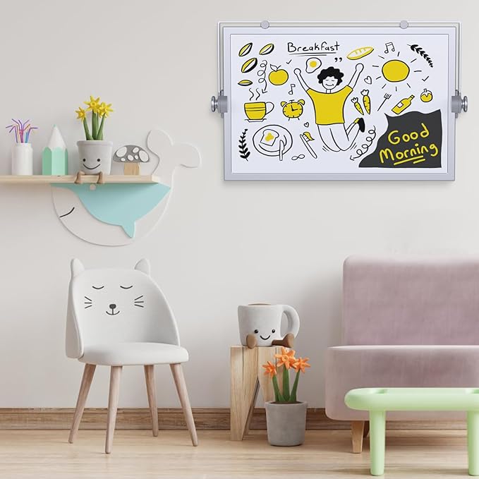 Small Dry Erase White Board, Magnetic Desktop Whiteboard with Stand, Dry Eease Board Mini Easel Double Sided on Table Top with Holder for Kids Drawing, Teacher Instruction