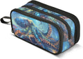 Octopus Galaxy Pencil Case Box Boys Girls Large Pencil Pouch with Zipper Compartments Big Capacity Stationery Pen Bag Organizer for Kids Teens Adults School