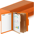 Skyygemm 72 Pcs Classification Folders Letter Size, 3 Divider Pressboard File Folder with Fasteners, Expanding File Organizer Bulk for Teachers, Clergy, Office, Church, Christmas Donations (Orange)