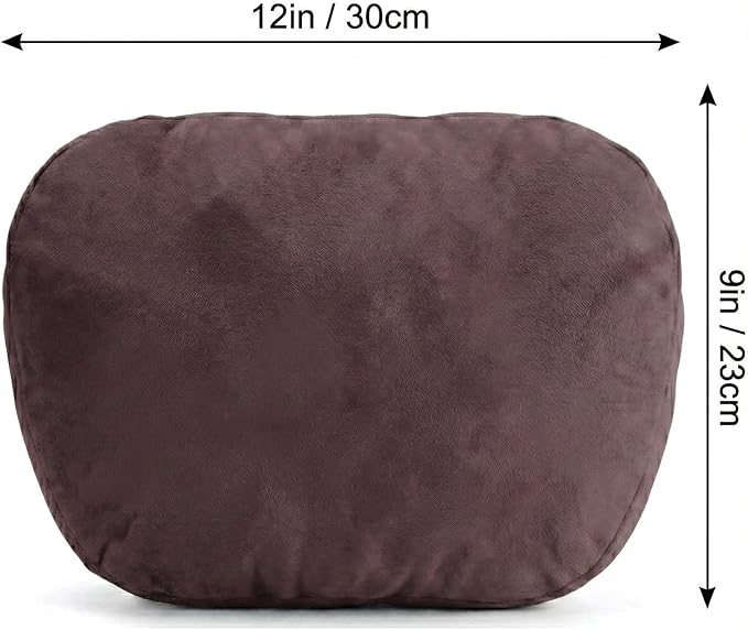 2PCS Car Pillow for Car Neck Pillow for Driving Seat Lumbar Support Soft Cushion with Extra Filling Accessories Back Support for Travel Nap and Trips Sleeping (Coffee, Head)