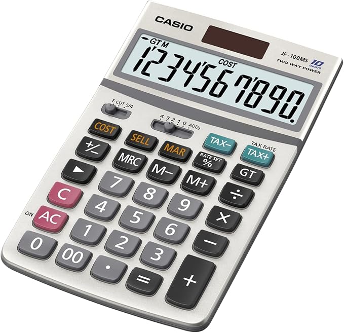 Casio Inc. JF-100BM Standard Function Calculator,Multicolor, 4 1/4 x 6 7/8