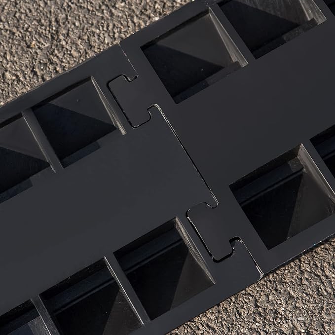 CXRCY Cable Ramp 3 Pack 2 Channel 11000lbs axle Capacity Floor Cord Cable Protector, Rubber Speed Bumps Hose Protector Ramps for Wire/Hose/Pipe Hider Driveway &Outdoor 40x10x2 inch(L x W x H)