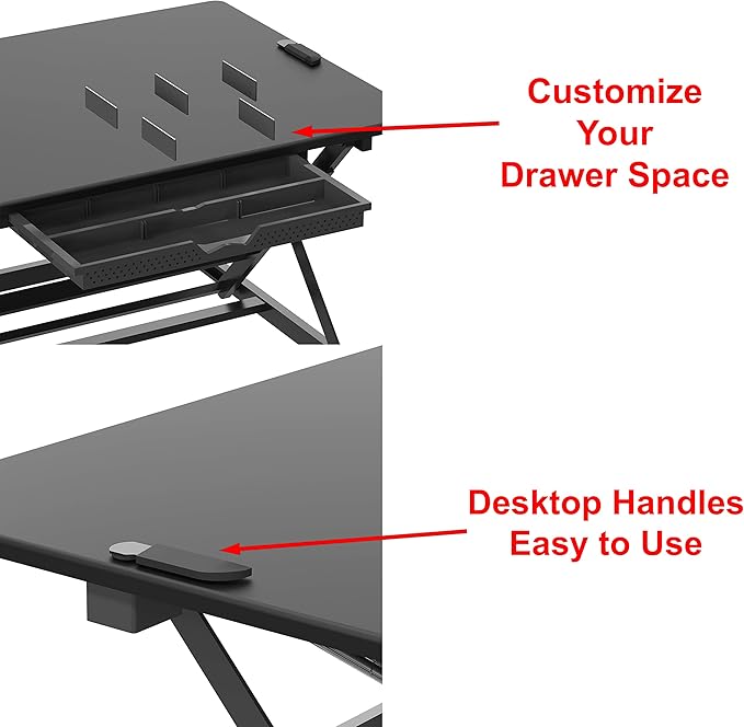 SHW 32-Inch Height Adjustable Standing Desk Converter Riser Workstation, Black