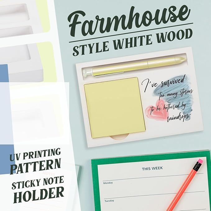 I've Survived Too Many Storms Self Love Motivational Encouragement Gift for Women Men, Friend, Employee, Coworker, Self-Stick Note Pad Holders ZBA6