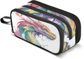 Watercolor Dragon Pencil Case Box Boys Girls Large Pencil Pouch with Zipper Compartments Big Capacity Stationery Pen Bag Organizer for Kids Teens Adults School Office