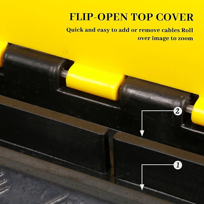 Rubber Cable Ramp Cable Protector Ramps Wire Hose Protective 2 Channel Traffic Rubber Plastic Cord Cover Speed Bump for Asphalt Concrete Gravel Driveway Outdoor, 3 Pack